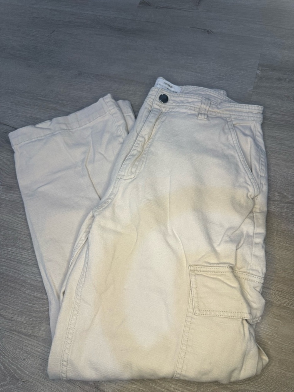 Cotton On Off-White High-Rise Casual Trousers